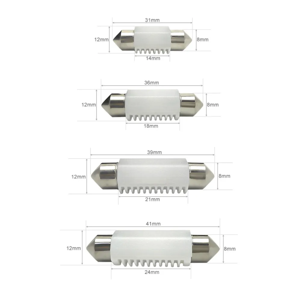 CNSUNNYLIGHT 4pcs C5W LED Car Festoon 31mm 36mm 39mm 41mm Dome Interior Reading Light Map Lamp License Plate Bulb DC 12V 24V Error Free (16)