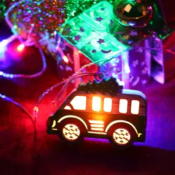 Деревянный светящийся автомобиль украшение для рождественской елки Ресторан Новогодний подарок уникальный фестиваль детские украшения