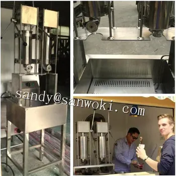 

2*5L Churros maker Fryer machine Stainless Steel Manual Spanish Donuts Churrera Churro Maker Frying Machine Filler With oil tank