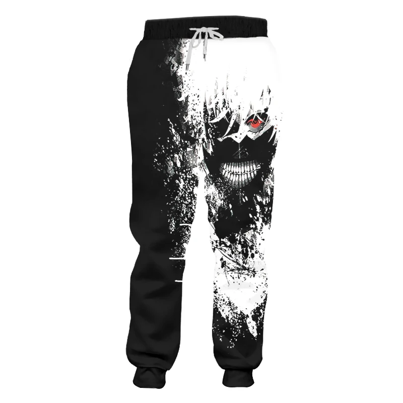 UJWI Man Ken Kanek 3D Printed Trousers Cartoon Tokyo Ghoul Sweatpants Kawaii Japan Classic Anime Men's Spandex Casual Pants white track pants