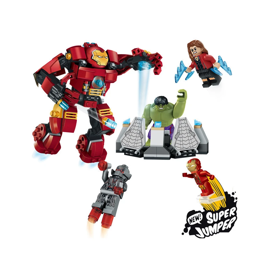 Oleku Building Blocks legoing Marvel Avengers 248PCS Ultron Figures Hulk Buster Bricks font b Toys b
