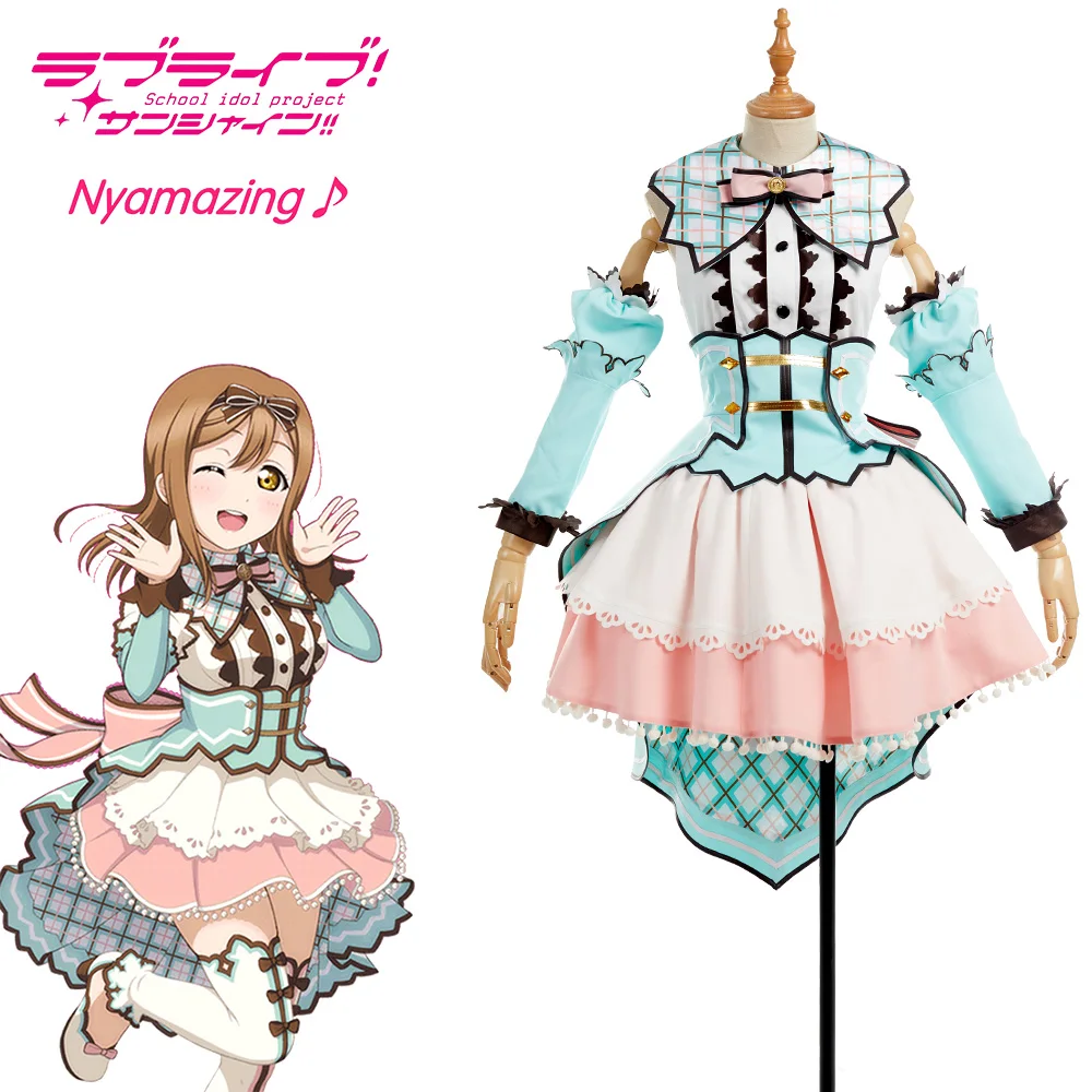 Аниме! Lovelive Aqours Takami Chika Kurosawa Dia Matsuura Kanan Kunikida Hanamaru белая униформа на День святого