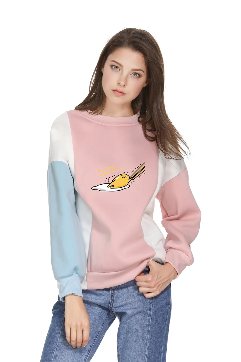 Gudetama толстовка женская Повседневная Свободная флисовая осень/зима теплая Harajuku милые кофты для девочек японский стиль пуловер Топы