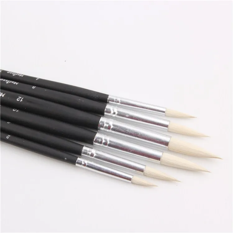 

6pcs goat hair paintbrush suit art supplies Kids Gouache water color brush examination oil paint brush artists Stationery