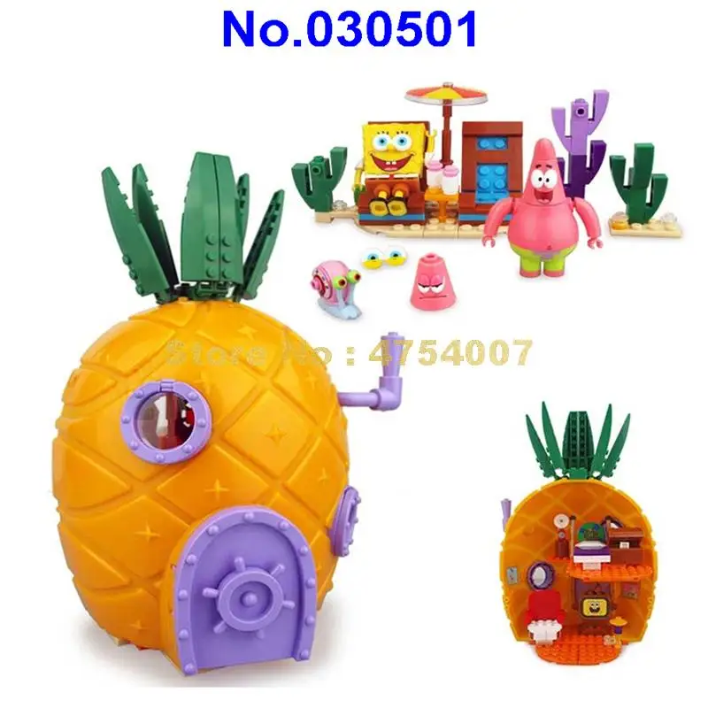 

030501 spongebob music pineapple rotate house building blocks Toy