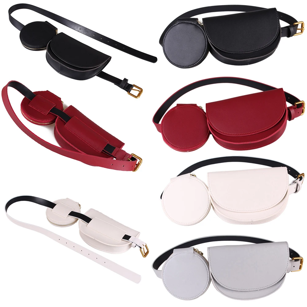 

1Pc Vintage Belt Bag Solid Casual Removable Waist Bag Artificial Pu Female Travel Summer New Fashion Red Fanny Pack Hot Sale