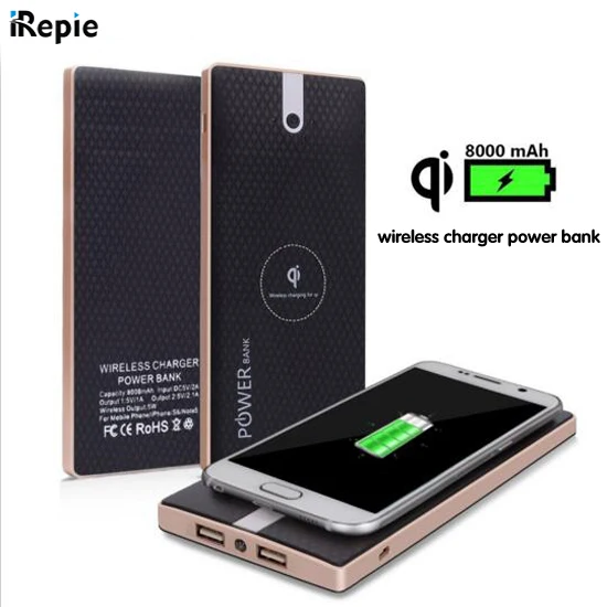 IRepie для samsung S3 4 5 s 6 s 7 edge note 3 4 5 iphone 5 6S 7 Qi Беспроводное зарядное устройство 8000mAh power Bank power bank Зарядка аккумулятора