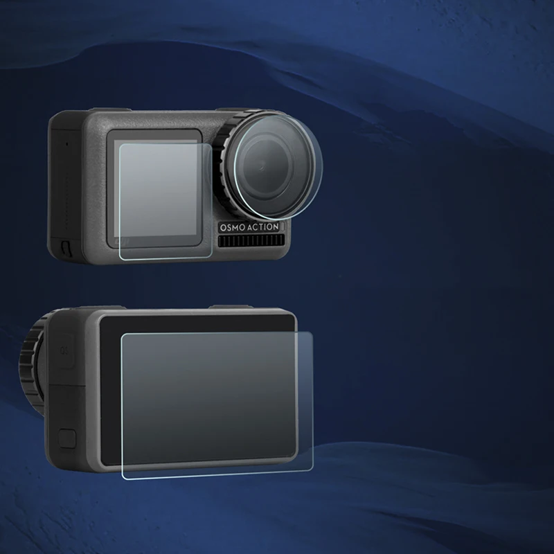 1Set Tempered Glass Film Dual Screen + Lens Protector For OSMO Action Camera