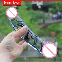 Glass Pyrex Crystal Double Big Huge Large Dildo Didlo Penis Cock adult toys For Women Men Masturbation Gay Lesbian Sex Toys