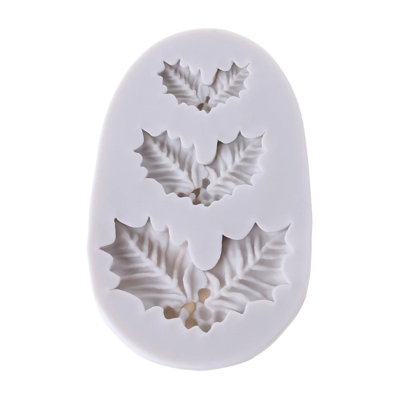 

OOTDTY Silicone Christmas Holly Leaves Fondant Cake Sugarcraft Baking Mould Mold Tool