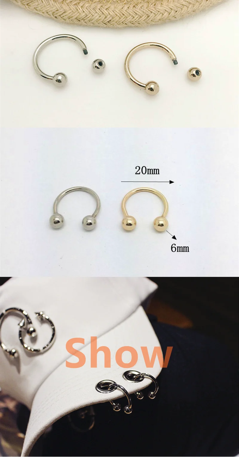 Серебряное кольцо C образной формы кольцо для бедра петли, сумка, шляпа, джинсы, обувь, кожа чокер diy craft аксессуары в стиле харакзюку