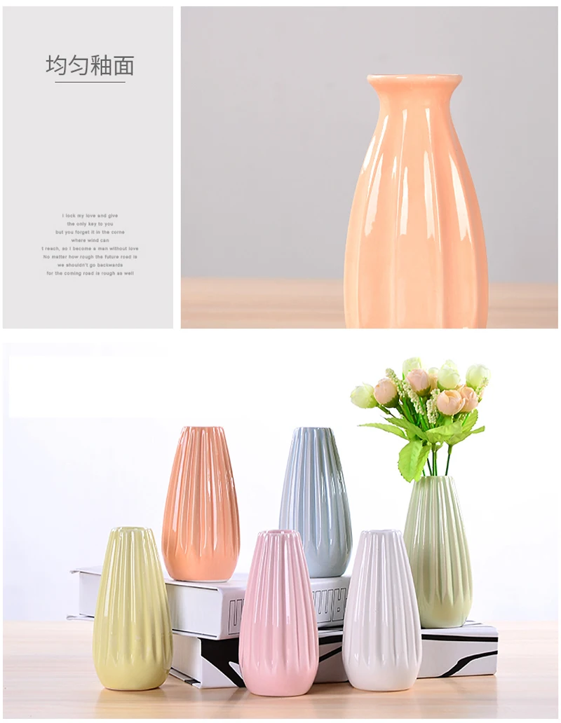 Классическая мультяшная керамическая ваза для искусственных цветов Керамическая Мини маленький домашний сад офисное украшение для вазы 6
