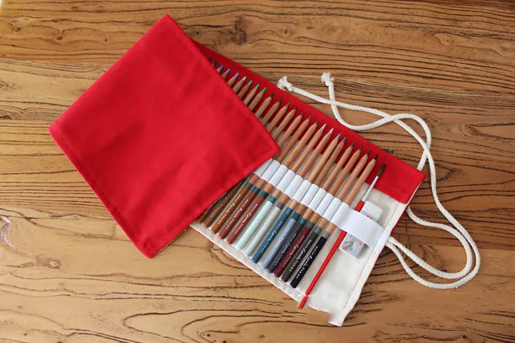 Emoshire Cloth light curtain cotton canvas handmade cloth pencil pencil bag large capacity pen secret garden (3)