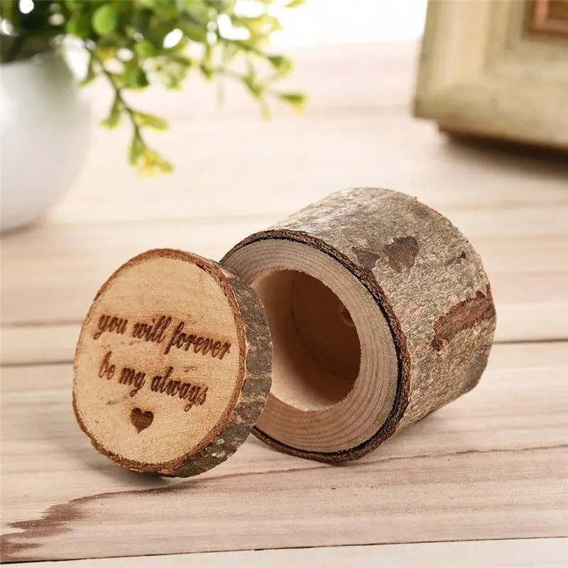 Hot  Wooden Retro Shabby Chic Rustic Wedding Ring Pillow Bearer Boxes Decoration New