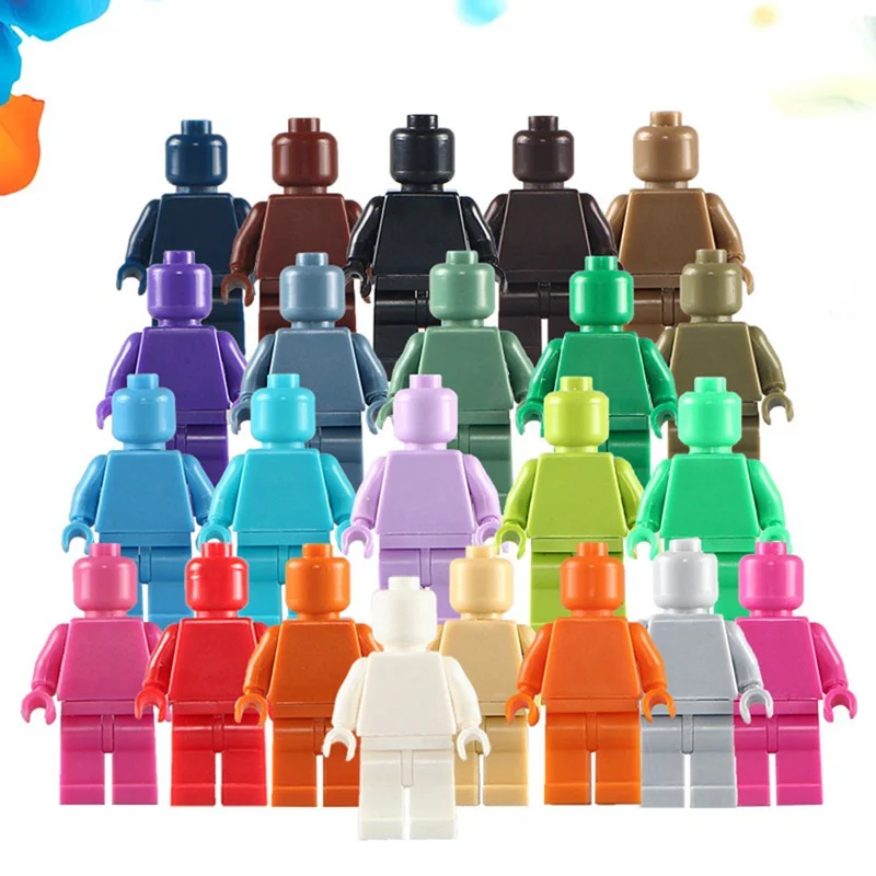 

Single Sale Building Blocks Blank Unprinted Pure Color DIY Action Figures Kids DIY Toys Models Children Birthday Christmas Gifts
