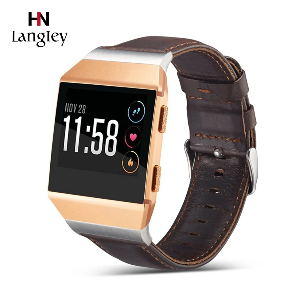 

Genuine Leather Watch Straps For Fitbit Ionic Smart Watchbands Watches Accessories Comfortable Breathable Fashion Watch Straps