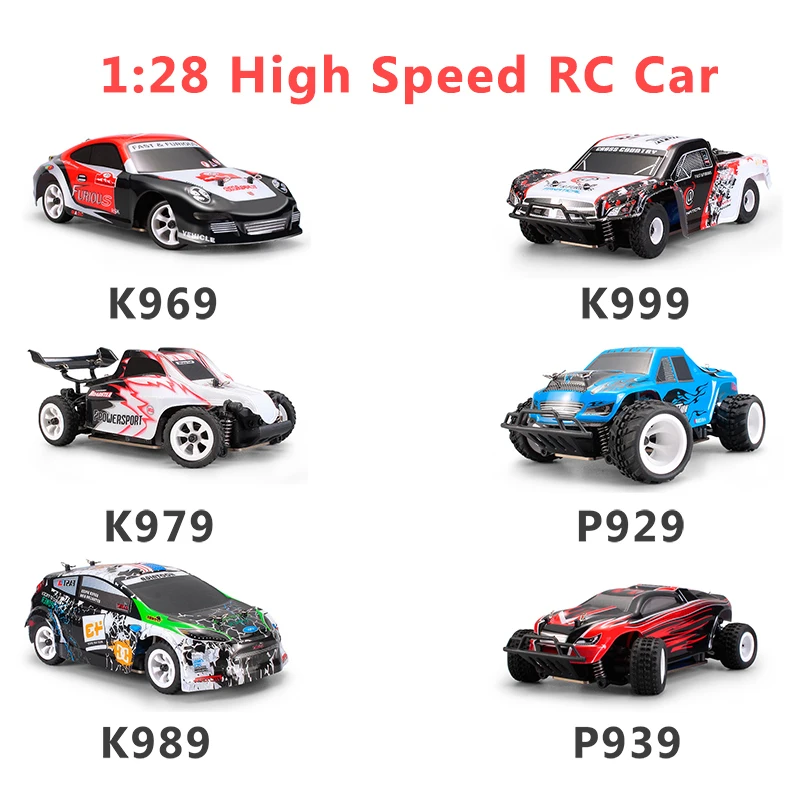 WLtoys 1:28 RTR RC Автомобиль 2,4G 4WD 4 Channles 30 км/ч р/у дрейфующая машинка, гоночный автомобиль K969/K979/K989/K999/P929/P939 6 стилей на выбор