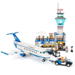 Гуди город международный аэропорт авиация самолет VIP Строительные блоки Набор Кирпичи Модель детские игрушки подарок создатель