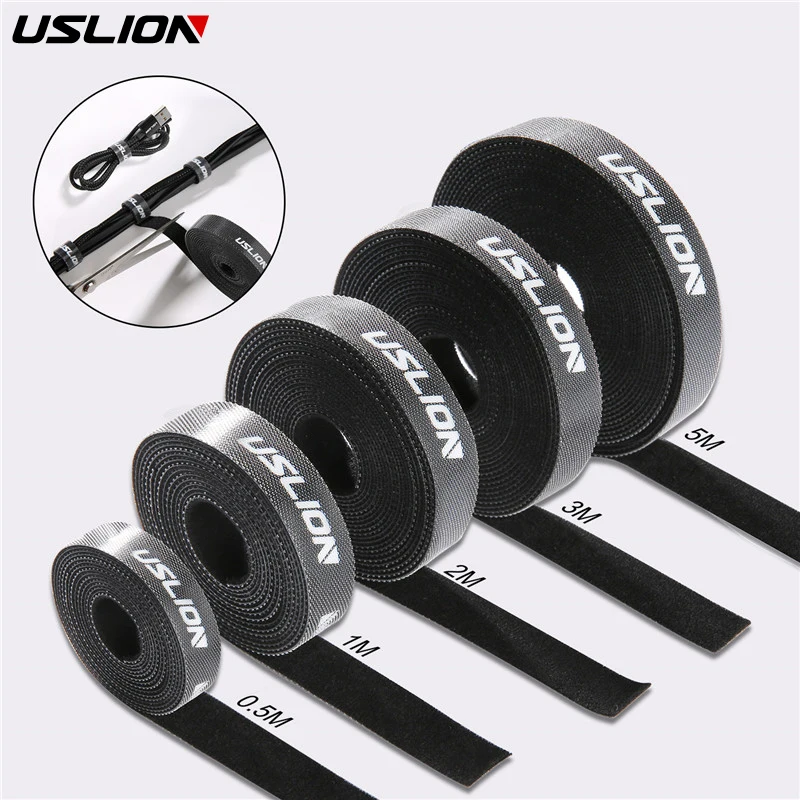 

USLION Nylon Cable Winder Wire Organizer Clip Earphone Holder USB Management Mouse Cord Protector For iPhone Samsung Cord Type C