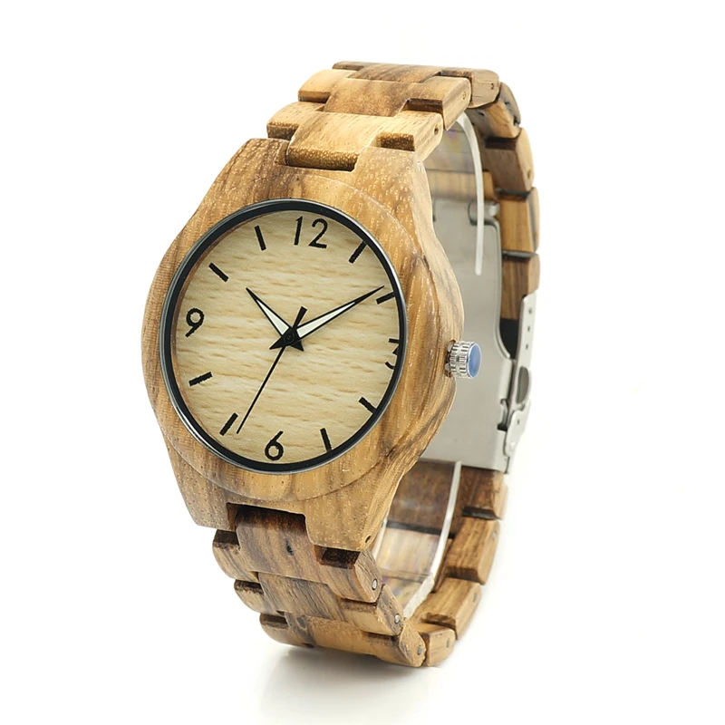 Luxury 2017 Brand BOBO BIRD Watch Men Wooden Watches Zebrad Wood Strap Wristwatches Reloj Masculino C-G24