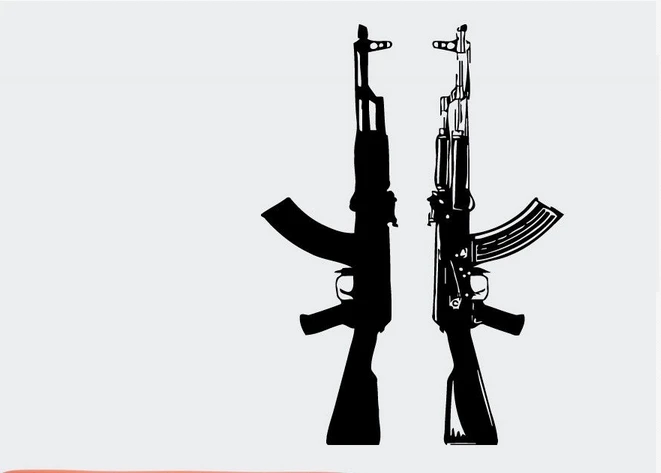 26.16US $ |Gun Vinyl Wall Decal Gun Pattern AK 47 Assault Double Guns Rifle...