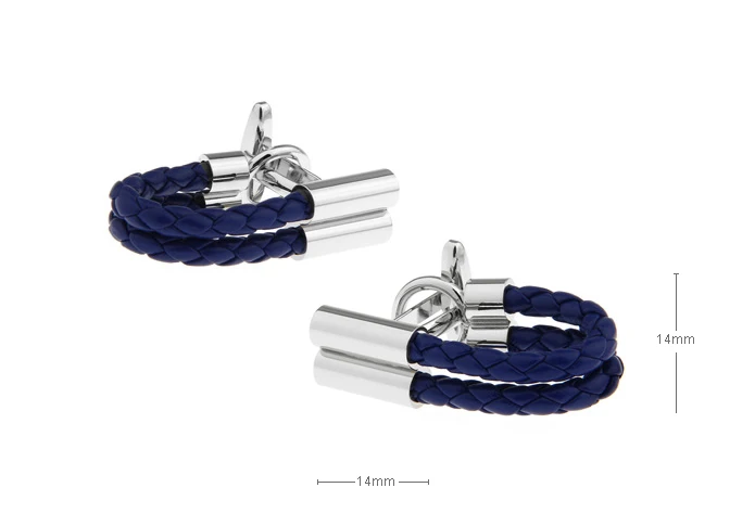 

Binocular-shaped braided belt chain buckle cuff links (blue brown and black three color optional),men's cufflinks,jewelry