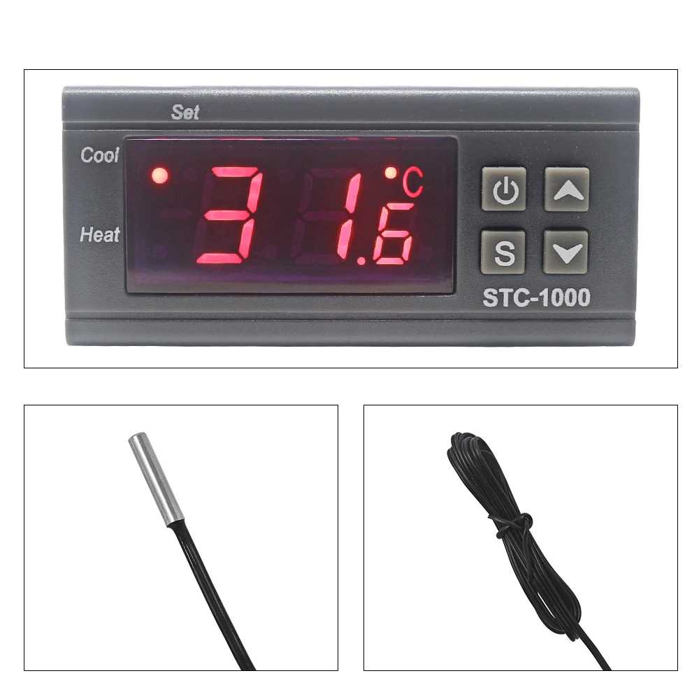 10A реле термостат для инкубатора 110 ~ 220VAC 12V 24V цифровой регулятор температуры два