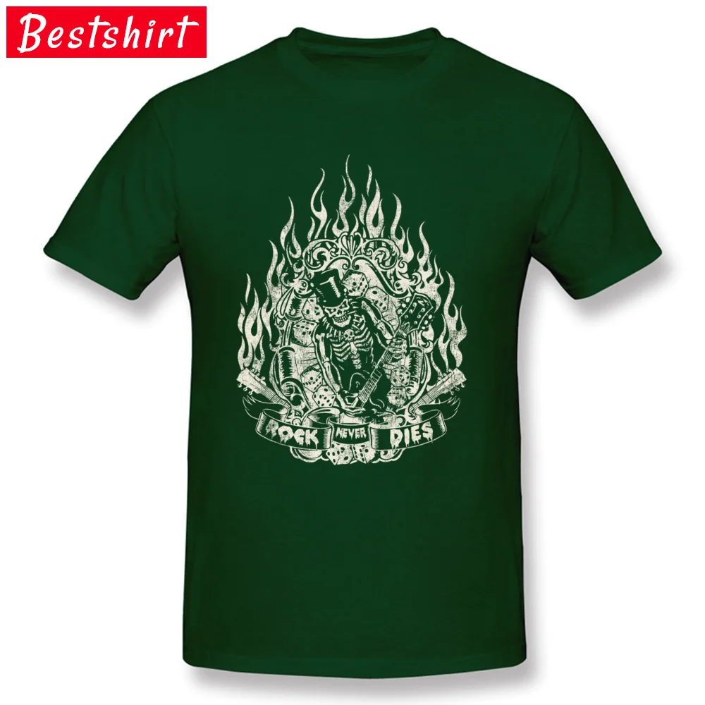 Custom Rock Never Dies Short Sleeve Summer Autumn Tops & Tees Brand New O Neck 100% Cotton Fabric Tops Tees Men Top T-shirts Rock Never Dies dark