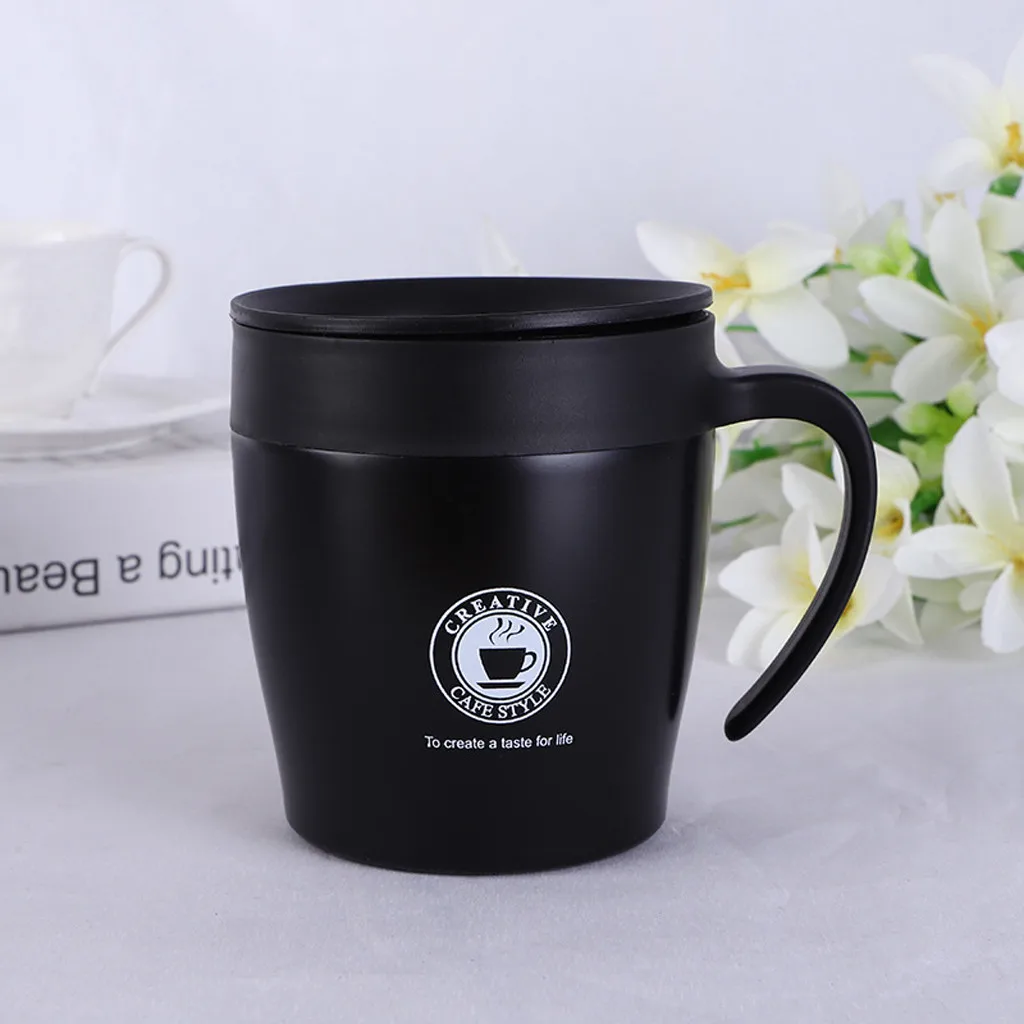 Stainless Steel Thermos coffee milk Mug Insulated Double Wall Water Cup With Lid Lazy Self Mixing Tea Milk Drinking Cups l0708