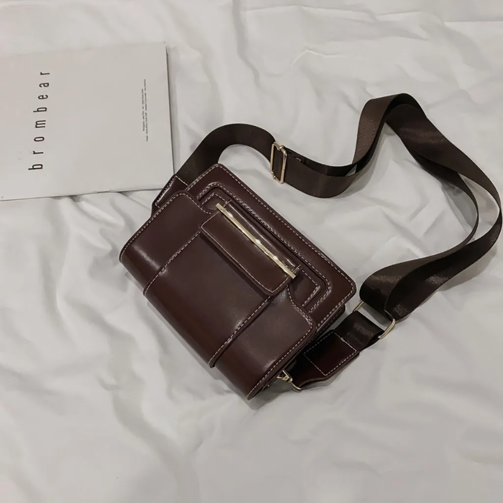 Xiniu Женская винтажная сумка, широкий плечевой ремень, универсальная сумка через плечо, сумка-мессенджер, Повседневная мини кожаная женская сумка-мессенджер# w35