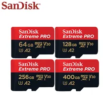 Двойной флеш-накопитель SanDisk Extreme Pro Micro SD Card 64 Гб 128 ГБ 256 Гб 400 ГБ 512 A2 U3 V30 карта памяти SDXC карты 170 МБ/с. TF карта с адаптером селфи-Стик