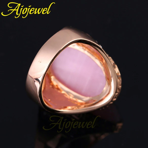 Ajoдрагоценность красивый розовый опал большие кольца с камнями для женщин мужчин коктельное кольцо ювелирные изделия