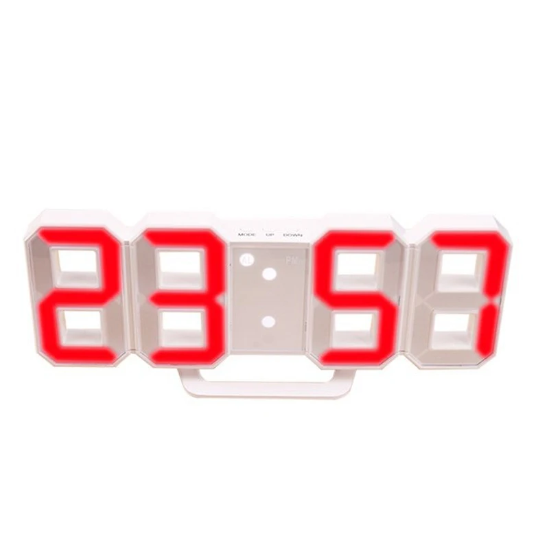 Простые Модные 3D Настольные Цифровые Часы светодиодный электронные часы usb вставные настенные стерео часы функция повтора - Цвет: Красный