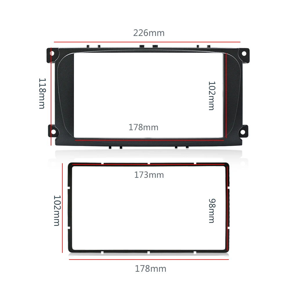 2din Автомобильная магнитола рамка для Ford Focus II C-Max S-Max Fusion стерео Панель Даш крепление двойной Din фасции установка комплект ремонт размер рамы