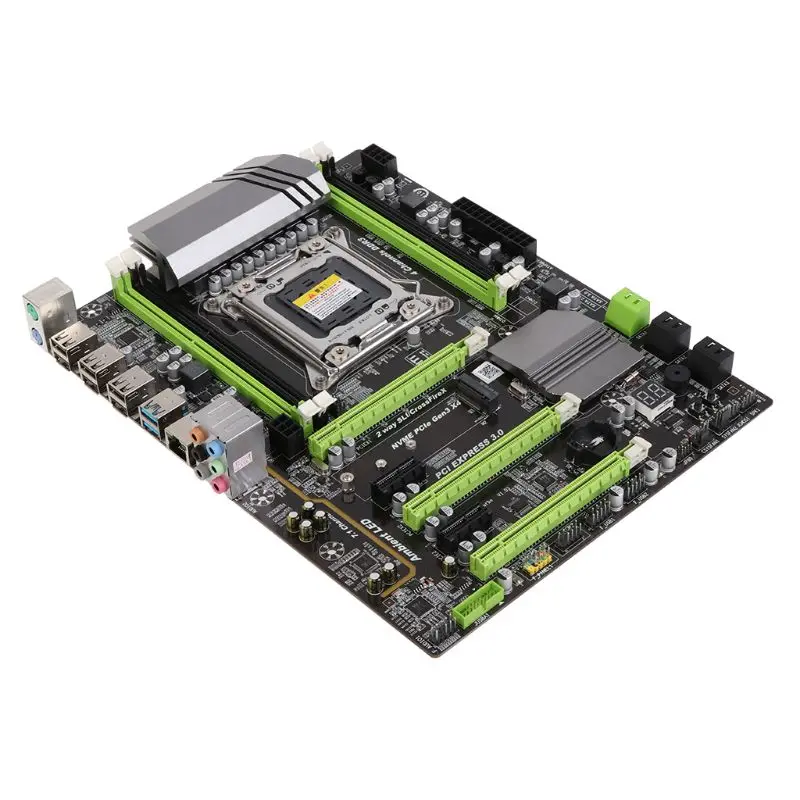 Процессор X79 Turbo moederbord LGA2011 ATX USB3.0 SATA3 PCI-E NVME M.2 SSD ondersteuning REG ECC geheugen en Xeon E5