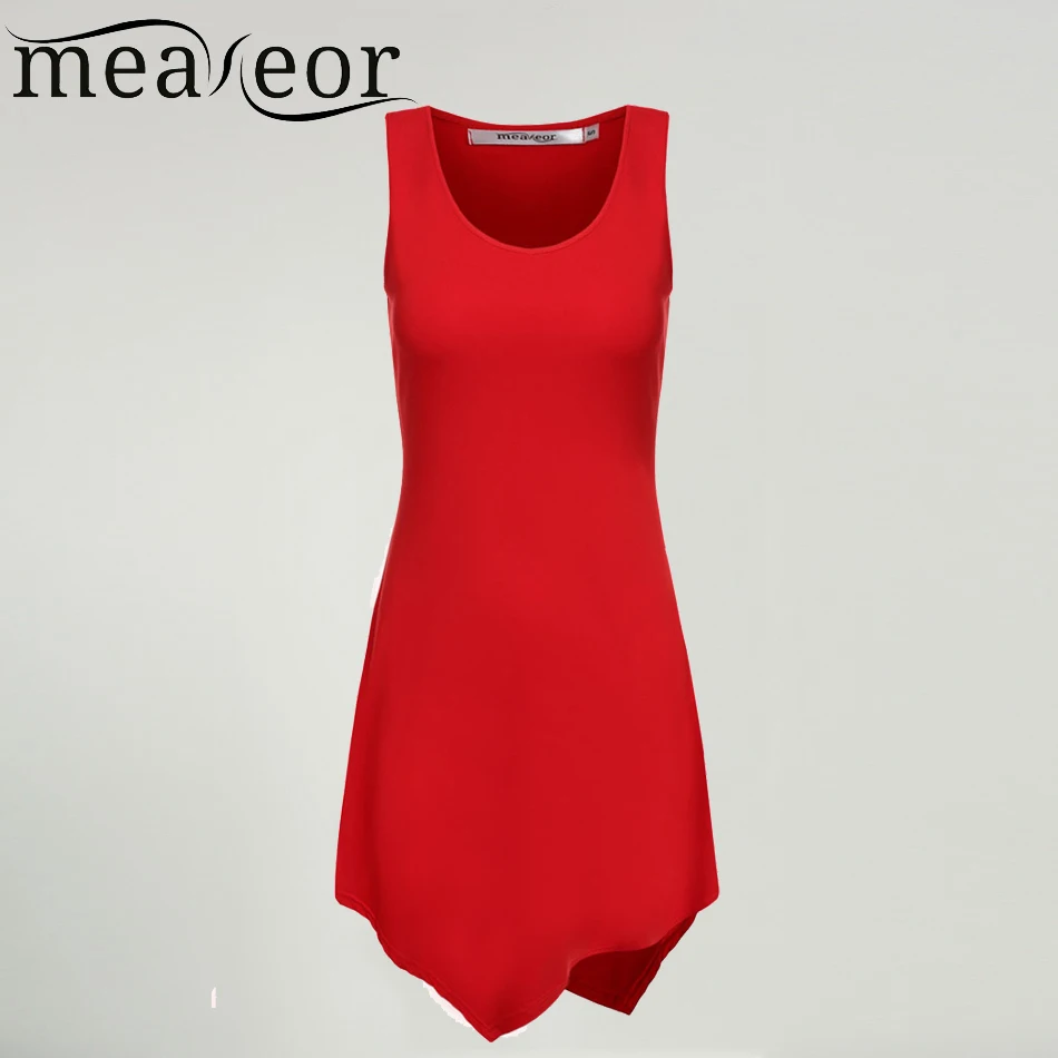 

Meaneor Women Sleeveless T-Shirt Tops A-Line women Irregular Tshirts Tops women Fashion Hem Slim Tshirt Tops summer