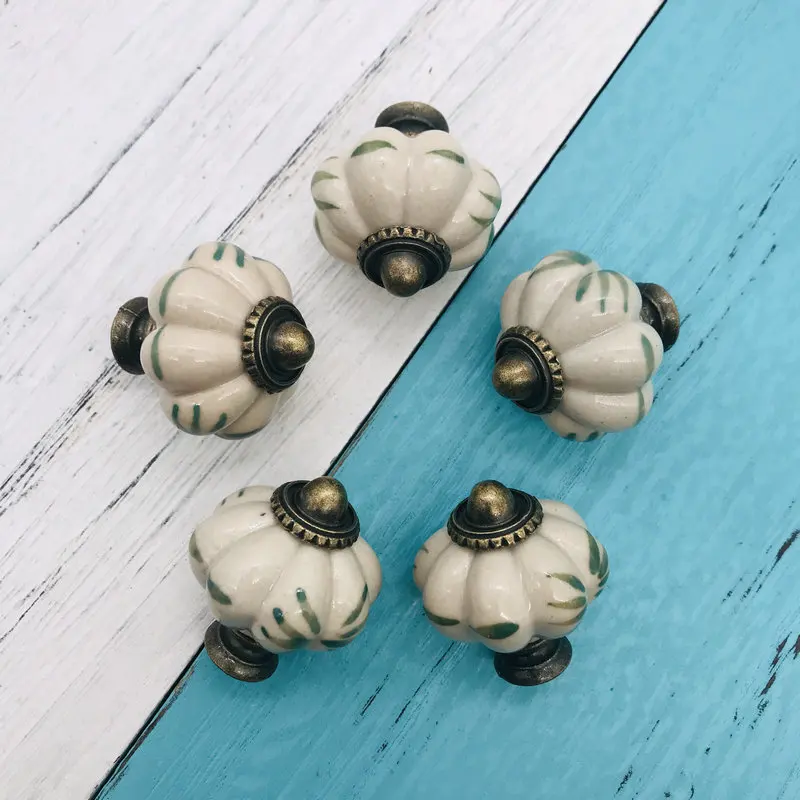 5x الاطفال غرفة خمر الصين الخزف مقابض أدراج و مقبض ضياء 34mm الأطفال خزانة مزخرفة مضمد سحب السيراميك مقبض الباب