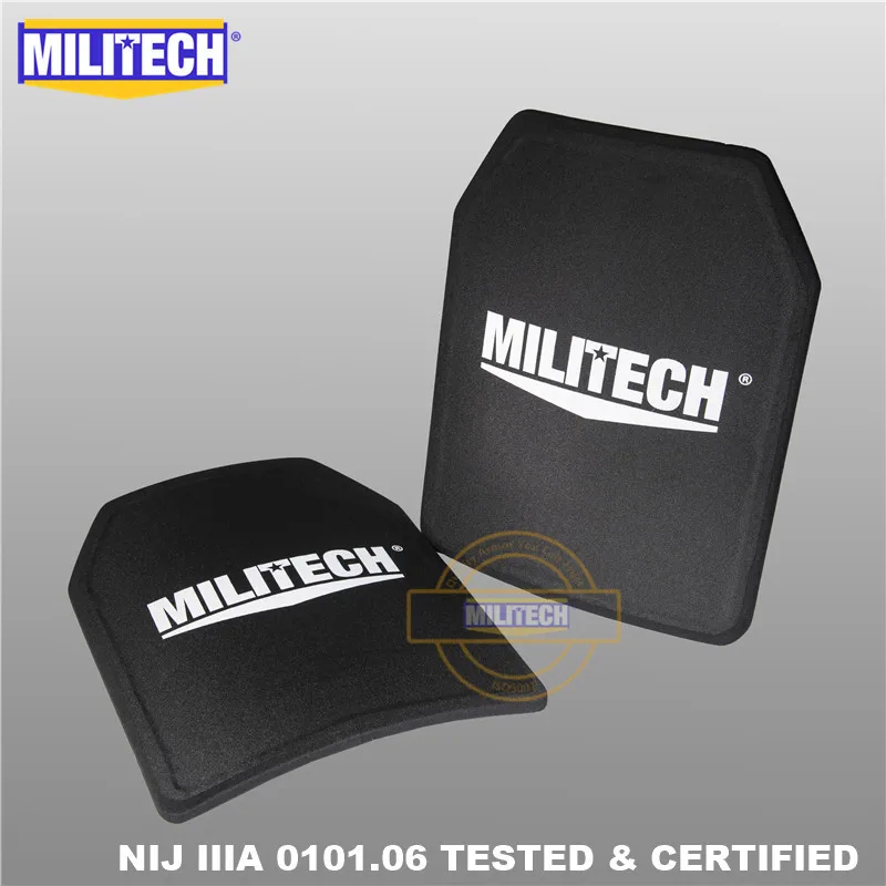 Discount MILITECH Two Pcs Pair 11 x 14 Inches Shooters Cut NIJ IIIA 3A Ultra Light Weight Ballistic Panel Bulletproof Backpack PE Plate 0