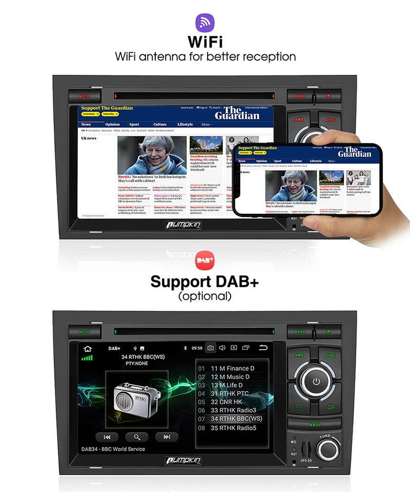 Cheap Pumpkin Octa-core 4G+32G Stereo 2Din Android 8.0 Car Audio Radio GPS Navigation Car Multimedia DVD Player For Audi A4 2003-2008 3 Cheap Pumpkin Octa-core 4G+32G Stereo 2Din Android 8.0 Car Audio Radio GPS Navigation Car Multimedia DVD Player For Audi A4 2003-2008 3
