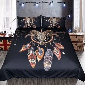 

3Pcs Indian shofar Bedding Sets Duvet Cover Pillow Case Twin Full Queen King Size Couple Quilt Set Adult Double Bedding