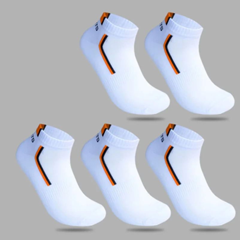 FFFcai, 5 пар, мужские летние тонкие короткие спортивные хлопковые носки, мягкие спортивные носки для бега, дышащие носки для улицы - Цвет: D