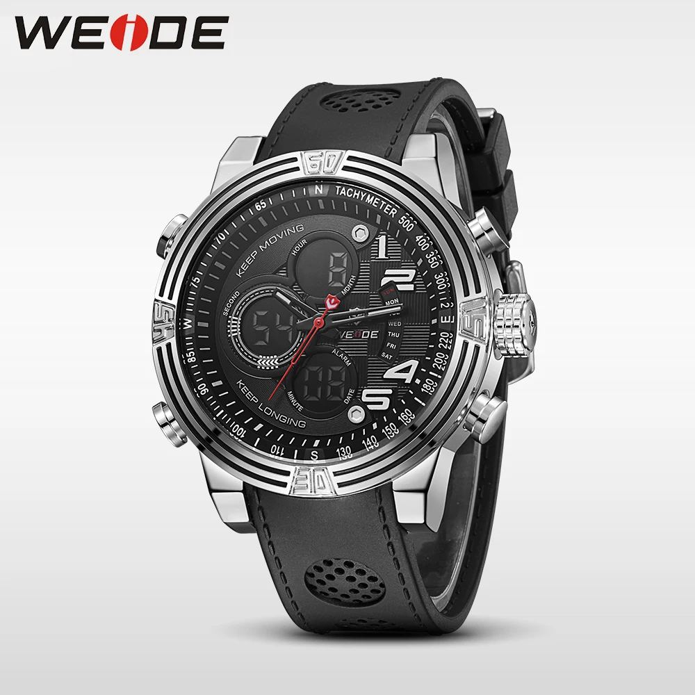 

WEIDE 2017 New Quartz Casual Watch Army Military Multiple Time Zone Sports Watch Waterproof Back Alarm Men Watches alarm Clock