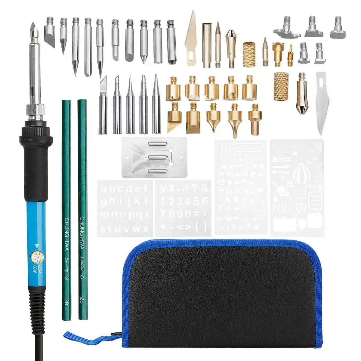

60W Electric Soldering Iron Set 220V 110V 45 Pcs Welding Solder Soldering Iron Tool Kits Rework Station Heat Pencil Repair Tools