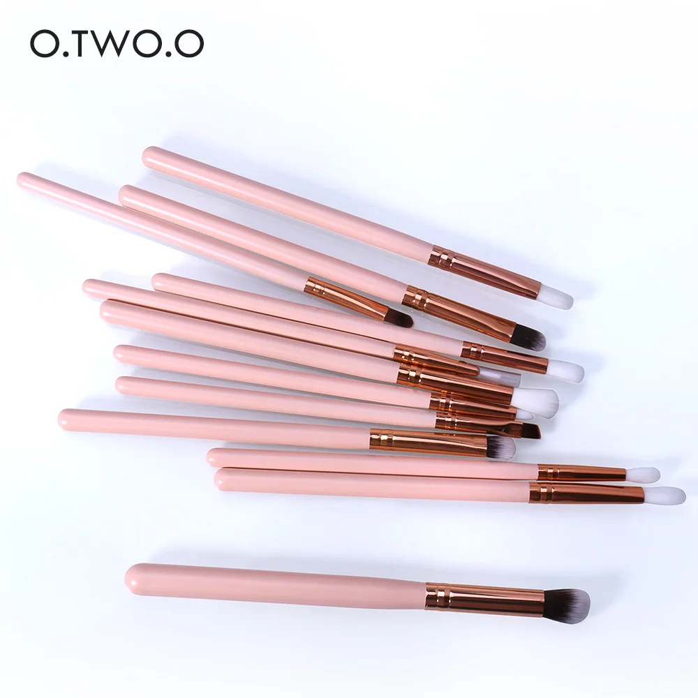 O.TWO.O 12 шт. глаз Кисти Набор Make up Tool Kit для глаз Eye Liner Shader натуральный-синтетические волосы - Handle Color: B111