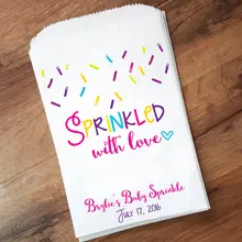 Пользовательские сверкающие с любовью день рождения буфет лечения Подарочный бар мешочки для вечеринки перед рождением ребенка хлебобулочных печенья пользу попкорна мешочки