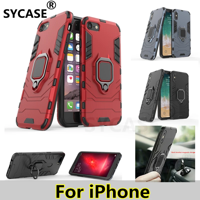 SYCASE Броня чехол для iPhone X 5 5S 6 S 7 8 плюс Чехол мобильного телефона анти-осень