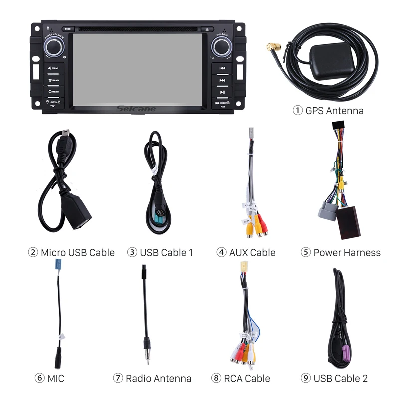 Top Seicane 7" Android 7.1 1 DIN car DVD Radio GPS Bluetooth System for Jeep Grand Cherokee with USB WIFI AUX Support DAB 1080P DVR 3