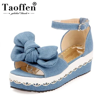 

TAOFFEN Women High Heel Sandals Open Toe Ankle Strap Bowknot Ladies Summer Shoes Ruffles Fashion For Party Footwear Size 34-39