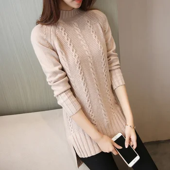 

2020 Half-turtleneck sweater autumn and winter new Korean women's long sweater