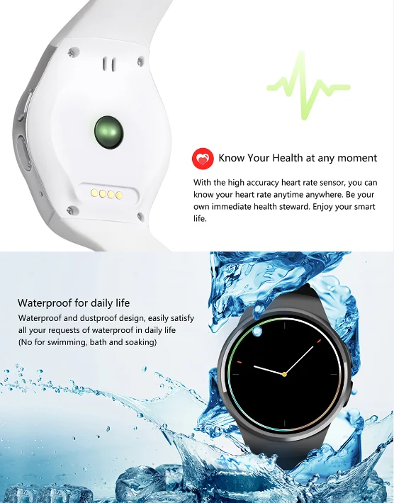 Новые водонепроницаемые Смарт-часы Bluetooth 16 GB Браслет спортивный измеритель пульса тест